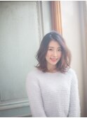 無造作パーマ☆外はねミディ