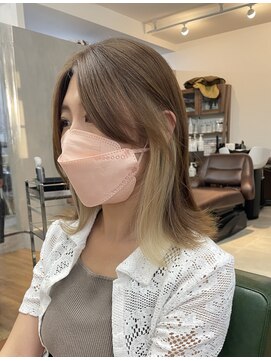 アンダーバーホワイトモデ 河内長野(_WHITE mode) ◎20代30代40代大人イヤリングカラー耳掛け切りっぱなし大人ボブ