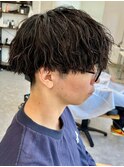 波巻きパーマメンズパーマメンズヘアツーブロックツイストパーマ