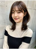 韓国レイヤー/韓国風/セミディ/ブリーチなし/顔まわり