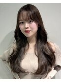 韓国式髪質改善カラー大人色気レイヤーナチュラルブラウン