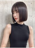 《Lumi hair》ダークブラック/切りっぱなしボブ20代/30代/40代