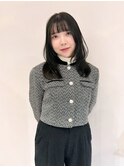 顔周りカット 顔周りレイヤー オリーブグレージュ