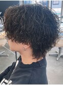 奈良men's強め縦落ちツイストスパイラルパーマウルフ