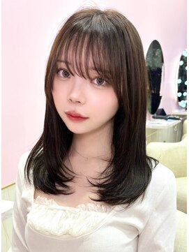 アディション 新宿(ADITION) ベージュカラー×前髪カットで垢抜け艶髪ダブルカラー/髪質改善n