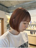 ボブ/オレンジブラウン/暖色カラー