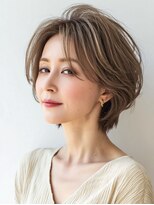 Heart's美人設計と白髪ぼかし専門店 青山表参道店 脱白髪染め/ショートヘア【ハーツ】&nbsp;白髪ぼかし脱白髪染め似合わせショートボブ40代50代60代