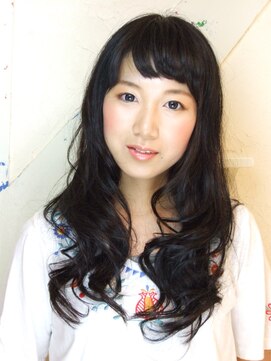 チャクラ アルカ ヘアサロン(Chakura arka Hair Salon) オン眉♪ニュアンスカール　[黒染め/リクルート]