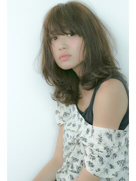 クラン(clan) clan<斜めバング無造作外個人風ふわミディ＞