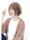 ローライトフォギーベージュ大人かわいいスリークボブ大人ボブ
