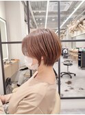 【lond.海気】丸みショート、ショコラベージュ、カール