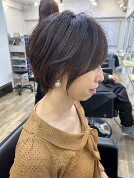 イオエ(ioe) 黒髪/ボブルフ/ネビージュ/小顔/ワンレン/髪質改善/グレージュ