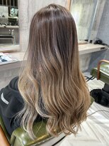 フレスコ 鎌ヶ谷大仏店 バレイヤージュ × グレージュ