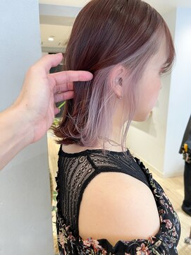 エミス バイ メルト 吉祥寺(emis by melt) 【堀惠】インナーカラーイヤリングカラーラベンダーベージュ