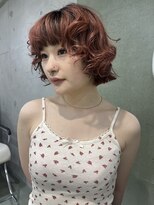 キャロルガーデンズ ボコカ 表参道(Carroll Gardens bococa)&nbsp;ボブカット、巻き髪、ブリーチ、レッド