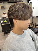NEXT NEO【櫻田】センターパートウルフハイライト毛流れパーマ