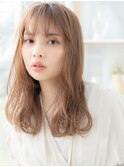 ★くすみベージュ韓国風巻きゆるふわ小顔毛先パーマ20代30代★1