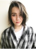 大人ショートボブひし形ショートオリーブグレージュミニボブ