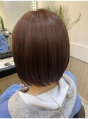 ボブ×ピンクブラウン