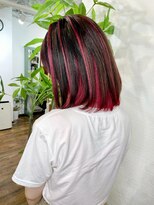 リタヘア(Re:ta Hair)&nbsp;インナーカラーと赤の筋カラー【飯田淳平】Re:ta Hair