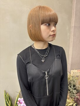 ファビ 渋谷(Fab) くびれヘア/暗めカラー/アプリコットオレンジ/縮毛矯正