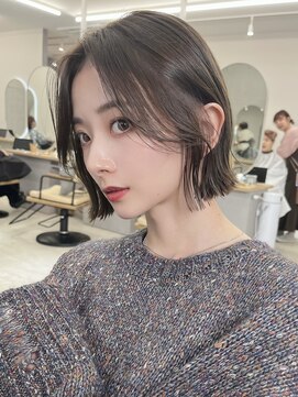 サンド 大阪梅田(sand) @haru__sand ココアベージュ/オリーブグレー/小顔［大阪梅田］