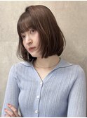 タンバルモリボブミルクティーブラウン髪質改善渋谷