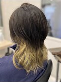 個性的インナーカラー×ウルフカット