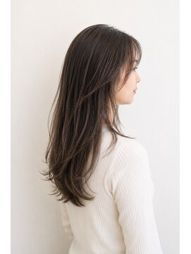 ウル(ulu) ハイライト 名東区 ロング レイヤー ミディアム 白髪ぼかし