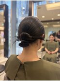 韓国風カチモリタイトシニヨンヘア