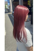 ノーブルヘアー(NOBLE HAIR) ブリーチなしダブルカラーレッドピンク