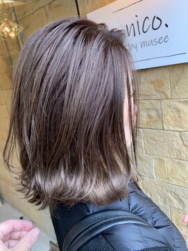 ニコバイミュゼ(NICO.by musee) ハイトーンベージュ×ボブ☆