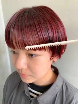 テトヘアー(teto hair) マッシュ、ワイドバング、ピンクパープル、ピンクベージュ