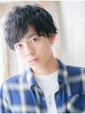 黒髪セミウエット束感ニュアンスパーマのルーズヘアE越谷