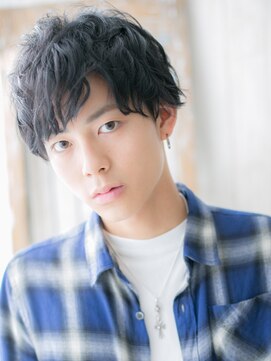 ハンサム クラシック 越谷店(Classic) 黒髪セミウエット束感ニュアンスパーマのルーズヘアE越谷