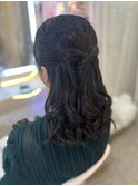 結婚式 二次会 お呼ばれ ハーフアップ
