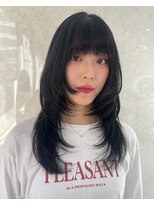アンダーバーホワイトモデ 河内長野(_WHITE mode) ハイライトカラーミルクティーベージュレイヤーカット
