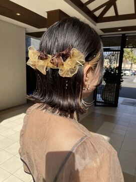 ノア(noa.) 【お呼ばれヘア】リボンが可愛い切っぱなしアレンジ