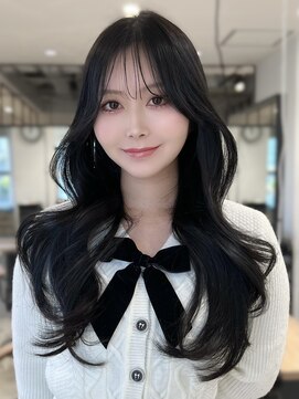 アイヴィー(IVY) 韓国ヘア 2wayバング レイヤーカットグレージュシースルーバング