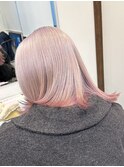 裾カラー/ブリーチ/ケアブリーチ/ペールピンク/ラベンダー/20代