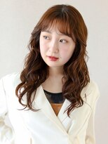 ヘアサロン ガリカ 表参道(hair salon Gallica)&nbsp;韓国風くびれロング×波巻き×シナモンブラウン