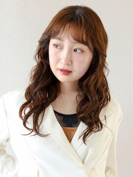 ヘアサロン ガリカ 表参道(hair salon Gallica) 韓国風くびれロング×波巻き×シナモンブラウン