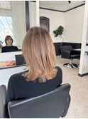 こなれミディ大人可愛いレイヤースタイルダブルカラー