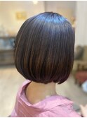ショートボブ_髪質改善ストレート_水素ケア_グレイヘア