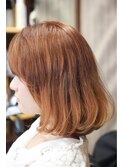 ドーリーなハニーオレンジボブ☆グラデーションカラー