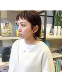 外はねボブ　切りっぱなし　大人かわいい