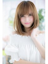 ミック ヘアアンドメイク アップ 駒込店(miq Hair&Make up) フェザーバングツヤ髪ハイライトカラー小顔ストレートc1
