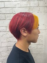アジールヘア 所沢プロペ通り店(agir hair)&nbsp;ツートーンイエローピンクメンズブリーチカラー所沢狭山