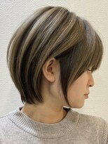 ロンドブルーム 天神大名店(Lond Bloom) ダブルカラーショートボブインナーカラーハイライトケアブリーチ