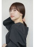 結びたくなる小顔前髪顔まわりカットサイドバング×透明感暗髪